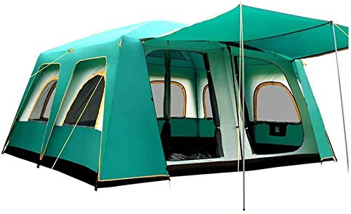 JLDNC Camping al Aire Libre Tienda de campaña, 7-10 Persona Familiares Grandes Tiendas de campaña Impermeable a Prueba de Viento surgen la Tienda de excursión Que acampa,Green