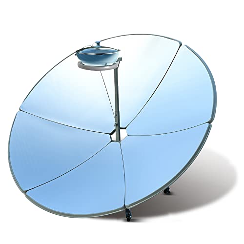 Kotsy Cocina Solar Parabolica Φ1.5m, Horno solar de 1800 W Cocina solar parabólica portátil de alta eficiencia, Barbacoa solar al aire libre para cocinar Camping con gafas de sol