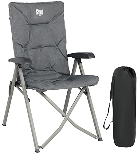 Timber Ridge Silla de Camping Acolchada de 6 cm y Patas de Aluminio y Respaldo Alto Ajustable de 4 Posiciones, sillas reclinables de Lujo, Silla Plegable Grande al Aire Libre, portátil
