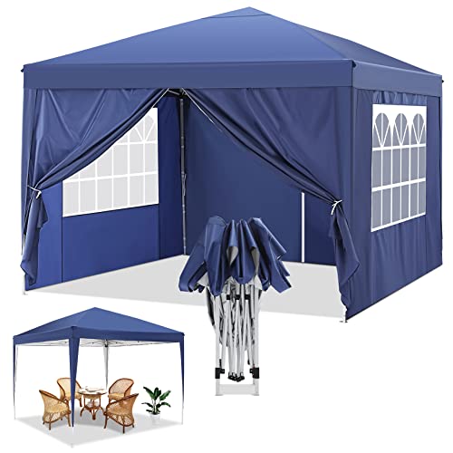 Pabellon de Jardin Plegable Event Shelter para Patio/ Camping/Playa/Fiestas Ajustable en Altura Cobizi Carpa de jardín 3x3m Cenador Plegable Gazebo Impermeable con 4 Paredes Protección UV 50+ 
