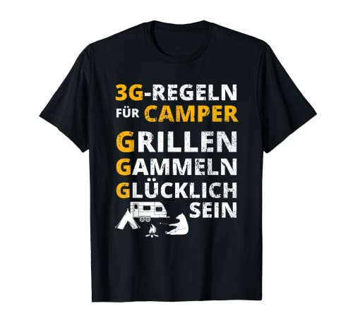 Reglas de camping, barbacoas, camping, caravanas, tiendas de campaña. Camiseta