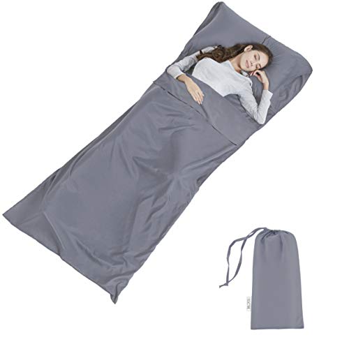 Sábana para Saco de Dormir - para Acampada y Viaje - Forro Térmico De Viajes y Campinghoja Mummy Sleeping Bag Liner