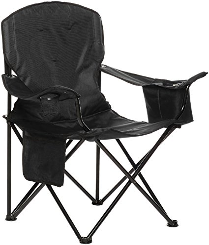 Amazon Basics - Silla de camping con enfriador, Negro (Acolchada, XL)