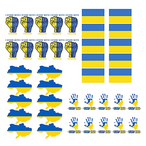 40 piezas/juego de pegatinas de la bandera de Ucrania, pegatinas decorativas para coche, ordenador portátil, frigorífico.