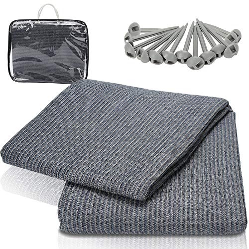 VINGO Alfombra para tienda de campaña + 13 clavos + bolsa gris azul tienda de campaña alfombra exterior camping toldo alfombra camping alfombra suelo