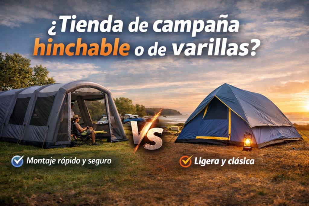 ¿Qué es mejor tienda de campaña hinchable o de varillas?