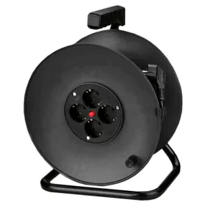 Edm Carrete de Cable Protector Térmico 4 Enchufes 50m - Solución de Energía para Exterior
