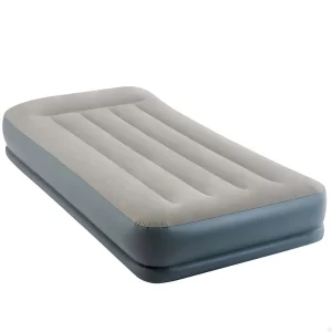 Intex Colchón Hinchable Dura-Beam Standard Altura Media con Almohada Incorporada - Colchón de Camping