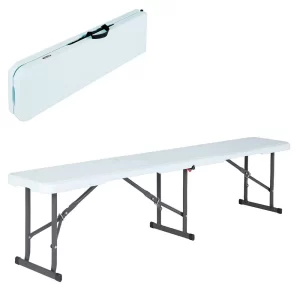 Lifetime Banco Plegable De Camping 183x29x42 Cm - Mobiliario Plegable para Exterior
