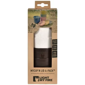 Light My Fire Mycup´n Lid Corto Paquete De 4 250ml - Juego de Tazas Portátiles