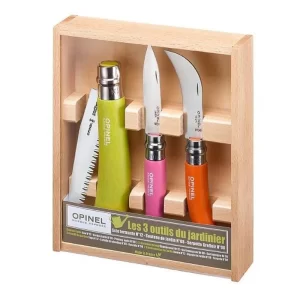 Opinel Set 3 Herramientas de Jardinería - Cuchillos y Sierra Outdoor