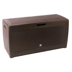 Prosperplast Baúl de Jardín Estilo Mimbre 310L 119x48x60 cm - Arcón de Almacenamiento Exterior