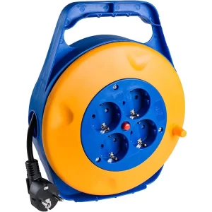 Solera Bobina De Cable H05VV-F 3G1.5 10M - Enrollacables con 4 Tomas Schuko