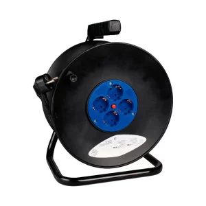Solera Enrollador de Cable 4 Enchufes 25M - Carrete Eléctrico para Exterior